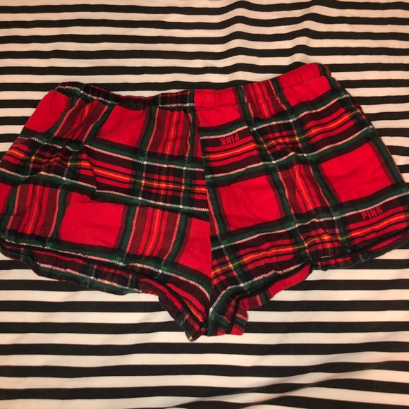 VS Pink Holiday Plaid PJ Set W/Eye Mask in Medium - Picture 8 of 8